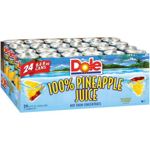 Dole® 100% Pineapple Juice - 24 Cans - 8.4 Oz. Each