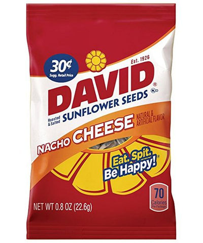 David Sunflower Nacho Cheese Flavor Seeds .8 Oz Bags 36 Count (Pre Priced 30 Cents)