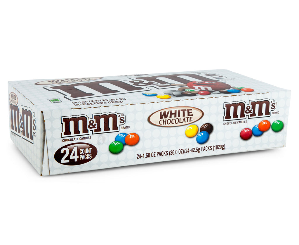 M&M'S White Chocolate Singles Size Candy, 1.41 Oz. Pouch, 24 Ct